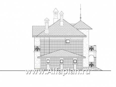 «Разумовский» - проект двухэтажного дома, с террасой, с балконом, с гаражом на 2 авто - превью фасада дома