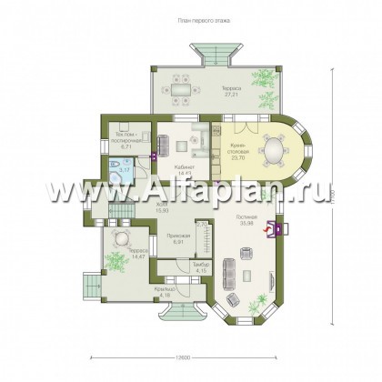 «Ленский» - проект двухэтажного дома, с мансардой, в стиле модерн, для большой семьи - превью план дома