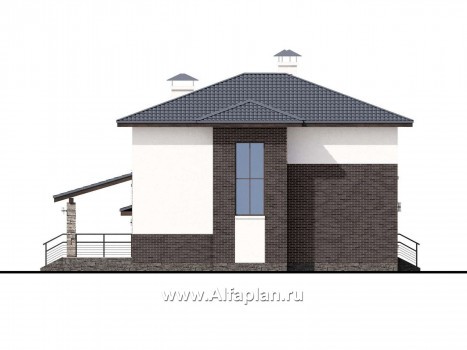 «Страйк» - проект двухэтажного дома с открытой планировкой, мастер спальня, с гаражом на 1 авто - превью фасада дома