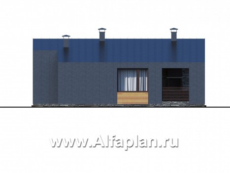 Проекты домов Альфаплан - «Альфа» - каркасный коттедж с фальцевыми фасадами - превью фасада №2