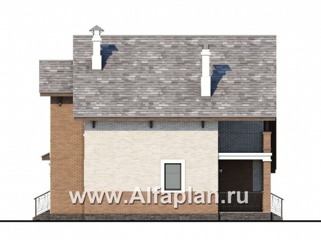 «Виконт» - проект дома с мансардой, с отличной планировкой, в стиле шале - превью фасада дома