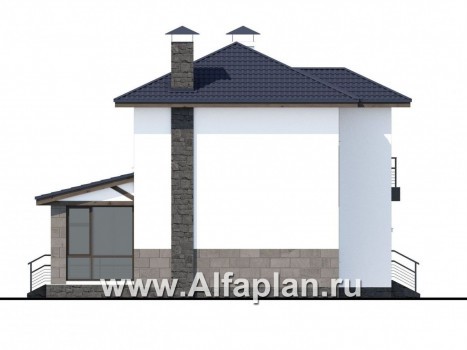 «Мотивация успеха» - проект двухэтажного дома с террасой, в скандинавском стиле - превью фасада дома