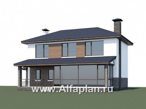 «Мотивация успеха» - проект двухэтажного дома с террасой, в скандинавском стиле - превью дополнительного изображения №1
