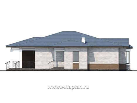 Проекты домов Альфаплан - «Калипсо» - комфортабельный одноэтажный дом  с вариантами планировки - превью фасада №3