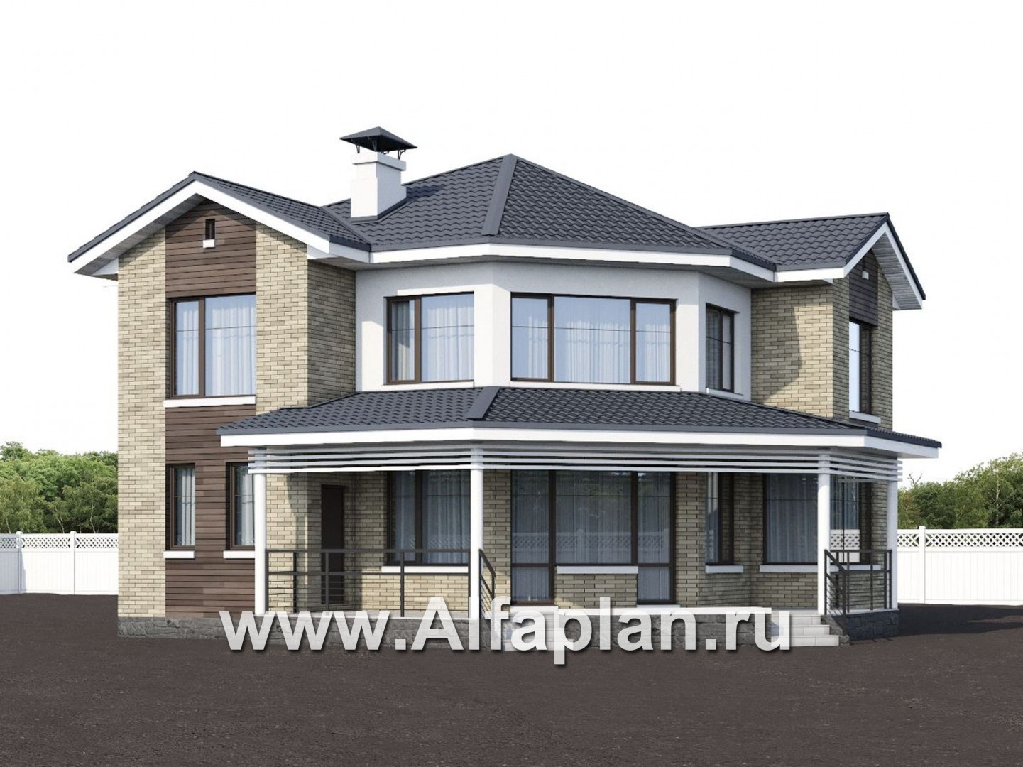 Проекты домов Альфаплан - NotaBene - компактный проект с оригинальным планом - дополнительное изображение №1