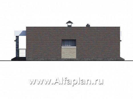 Проекты домов Альфаплан - «Бенуа» - стильный коттедж с плоской кровлей - превью фасада №3