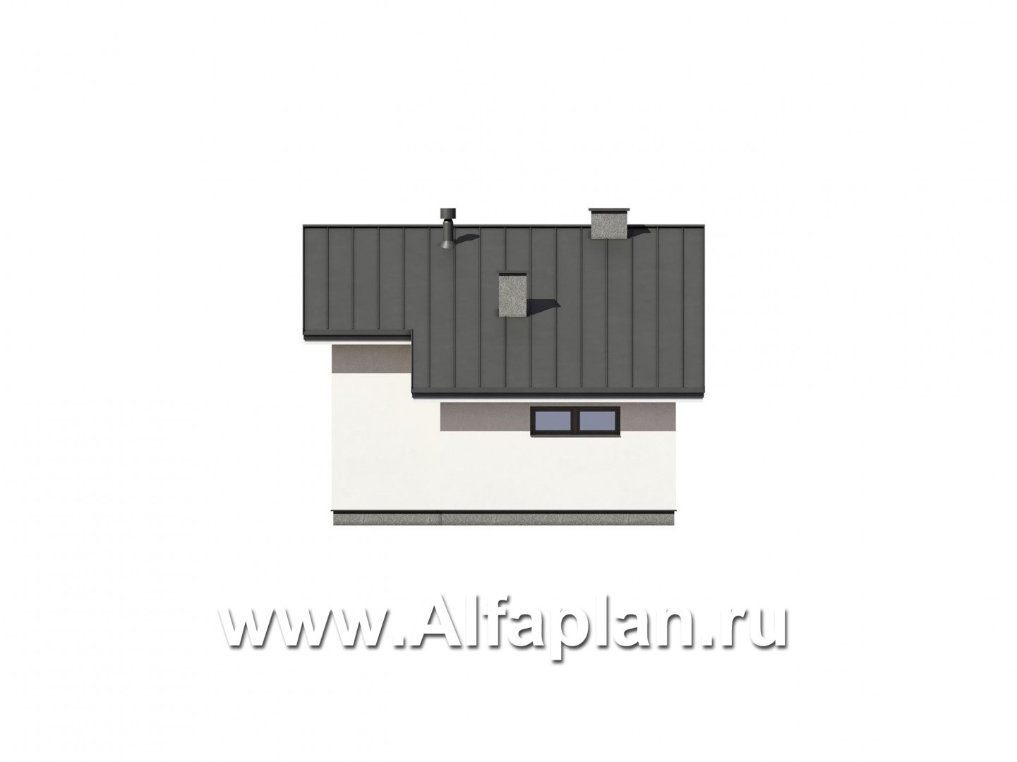 Проект бани с мансардой и с террасой, дом для отдыха, дача - фасад дома