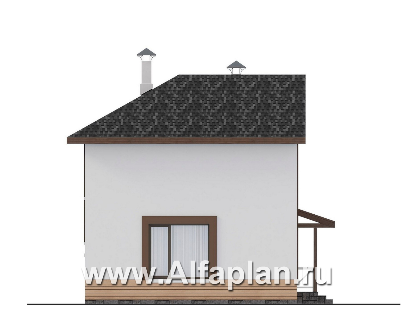 Проекты домов Альфаплан - "Бессер" - проект рационального каркасного дома, строить быстро, жить - удобно - изображение фасада №3