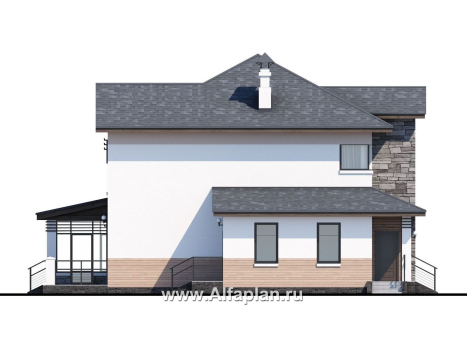 «Оазис» - проект двухэтажного дома с эркером, с комфортной планировкой - превью фасада дома