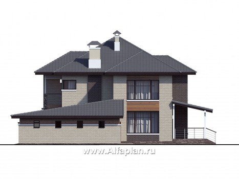«Киприда» — проект двухэтажного дома в современном стиле, мастер спальня, с террасой и гаражом на 2 авто - превью фасада дома