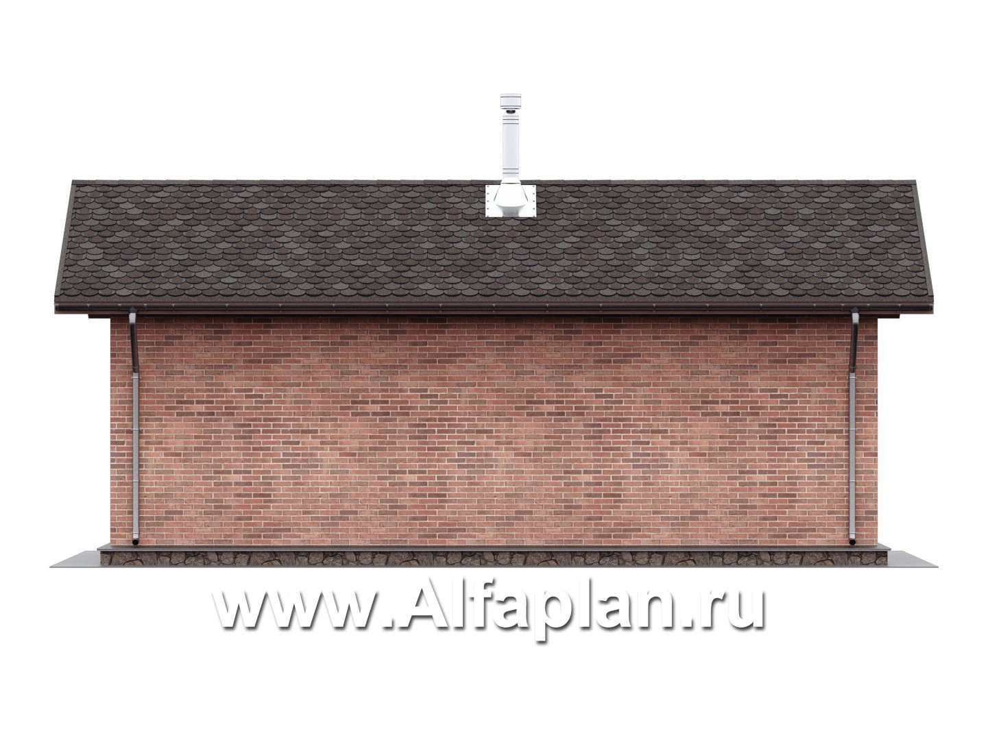 Проекты домов Альфаплан - Баня с удобной красивой верандой (беседкой) - изображение фасада №4