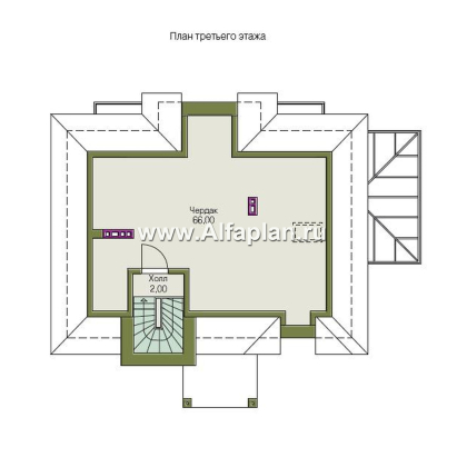 «Разумовский» - проект двухэтажного дома, с террасой, со вторым светом - превью план дома