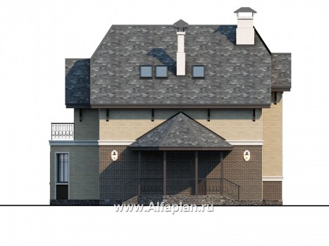 «Ясная поляна» - проект двухэтажного дома, планировка со спальней и кабинетом на 1 эт, с эркером - превью фасада дома