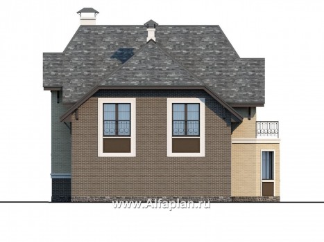«Ясная поляна» - проект двухэтажного дома, планировка со спальней и кабинетом на 1 эт, с эркером - превью фасада дома