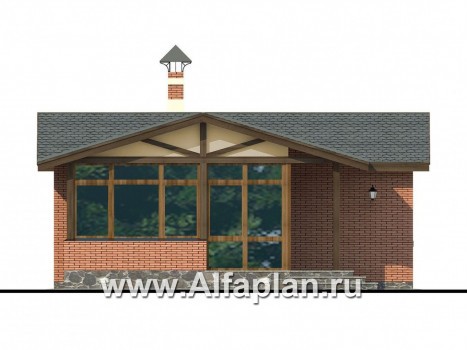 Проекты домов Альфаплан - Баня с уютной верандой - превью фасада №1